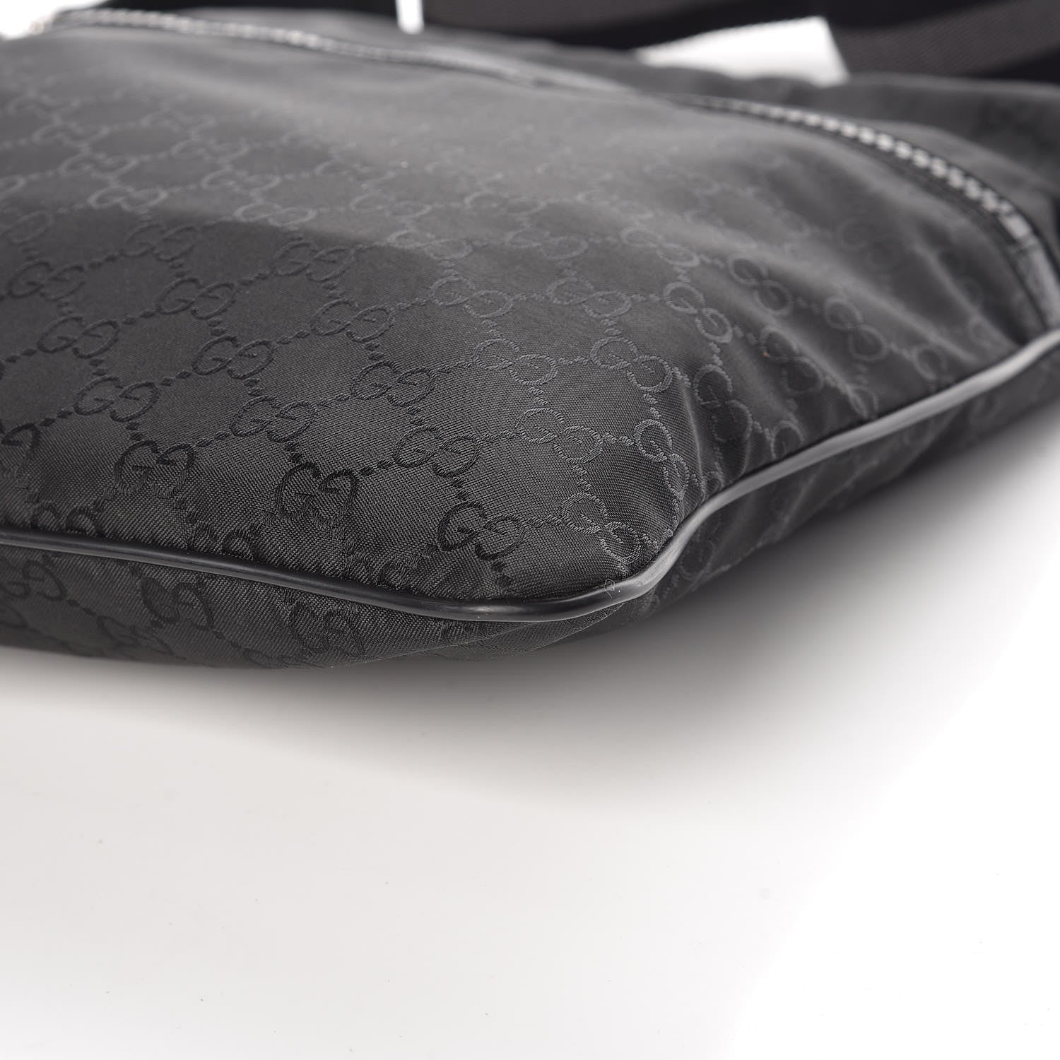Gucci Nylon Monogram Medium Flat Messenger Bag Black 9 of 9