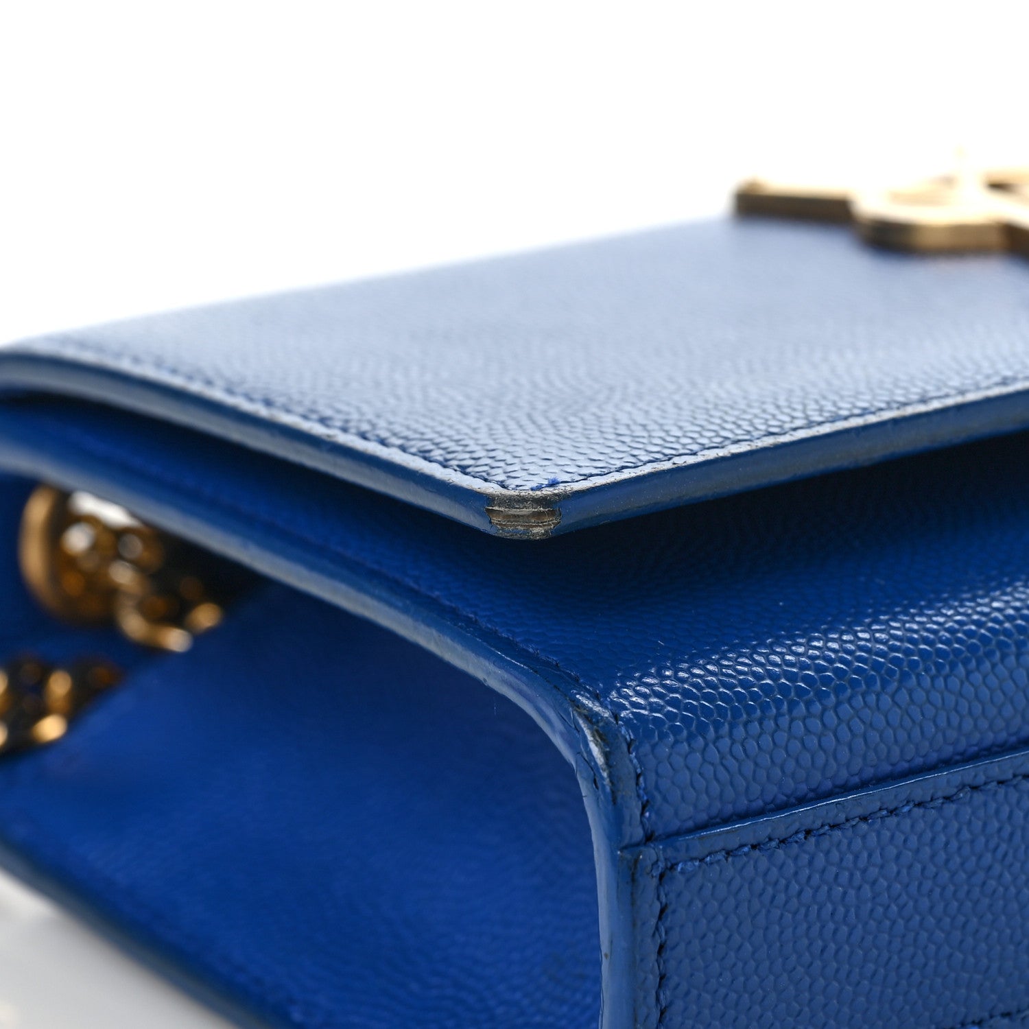Saint Laurent Grain De Poudre Small Classic Monogram Kate Satchel Royal Blue 9 of 14