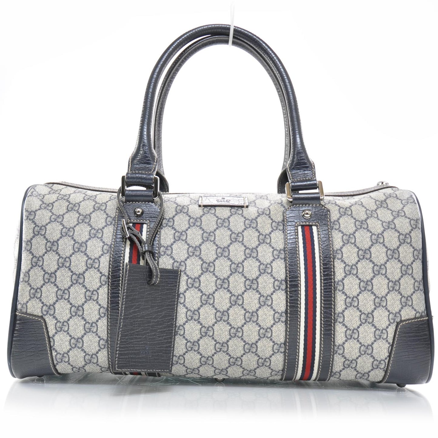 GG Supreme Monogram Web Large Carry On Duffle Bag Navy