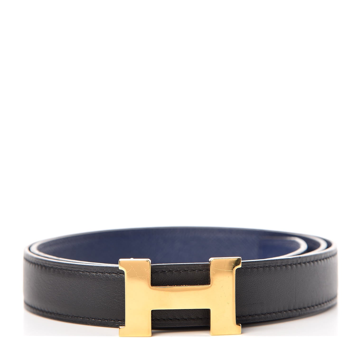 Hermes Swift Epsom 24mm Mini Constance H Belt 80 Black Bleu Iris 1 of 7