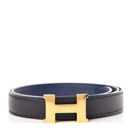 Hermes Swift Epsom 24mm Mini Constance H Belt 80 Black Bleu Iris 1 of 7