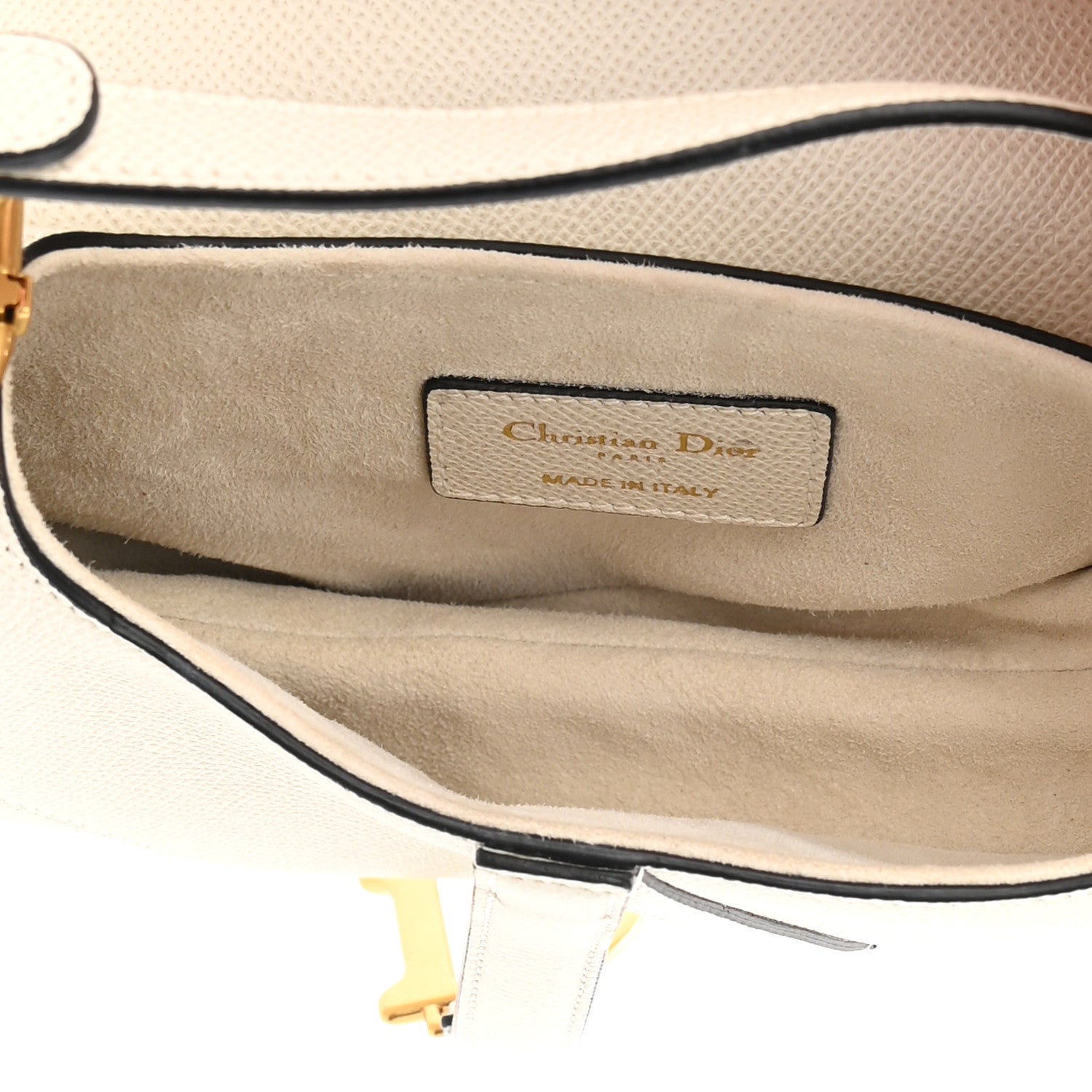 Christian Dior Grained Calfskin Mini Saddle Bag White 5 of 12