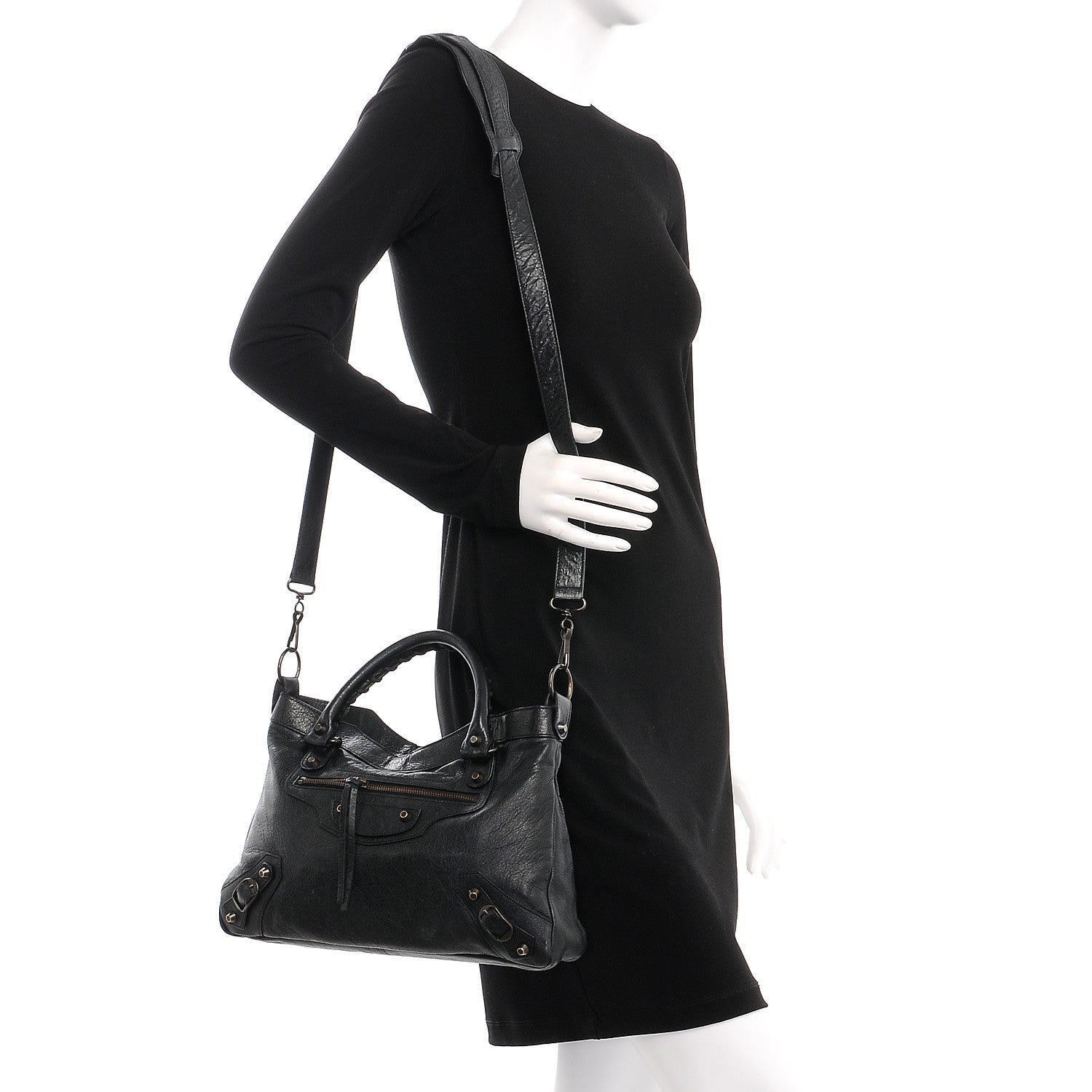 Balenciaga Agneau Classic Hardware Town Black 2 of 9