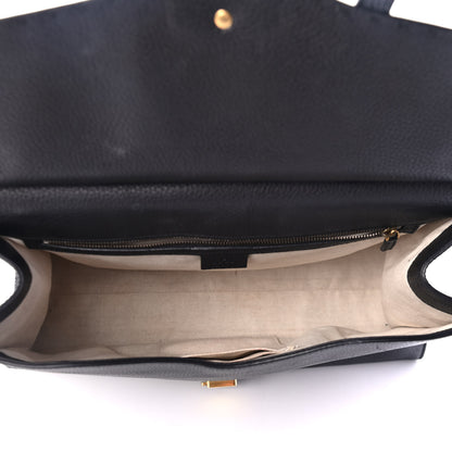 Gucci Calfskin Medium GG Marmont Top Handle Bag Black 4 of 4