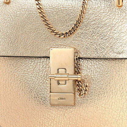 Chloe Metallic Goatskin Mini Drew Shoulder Bag Pale Gold 7 of 12