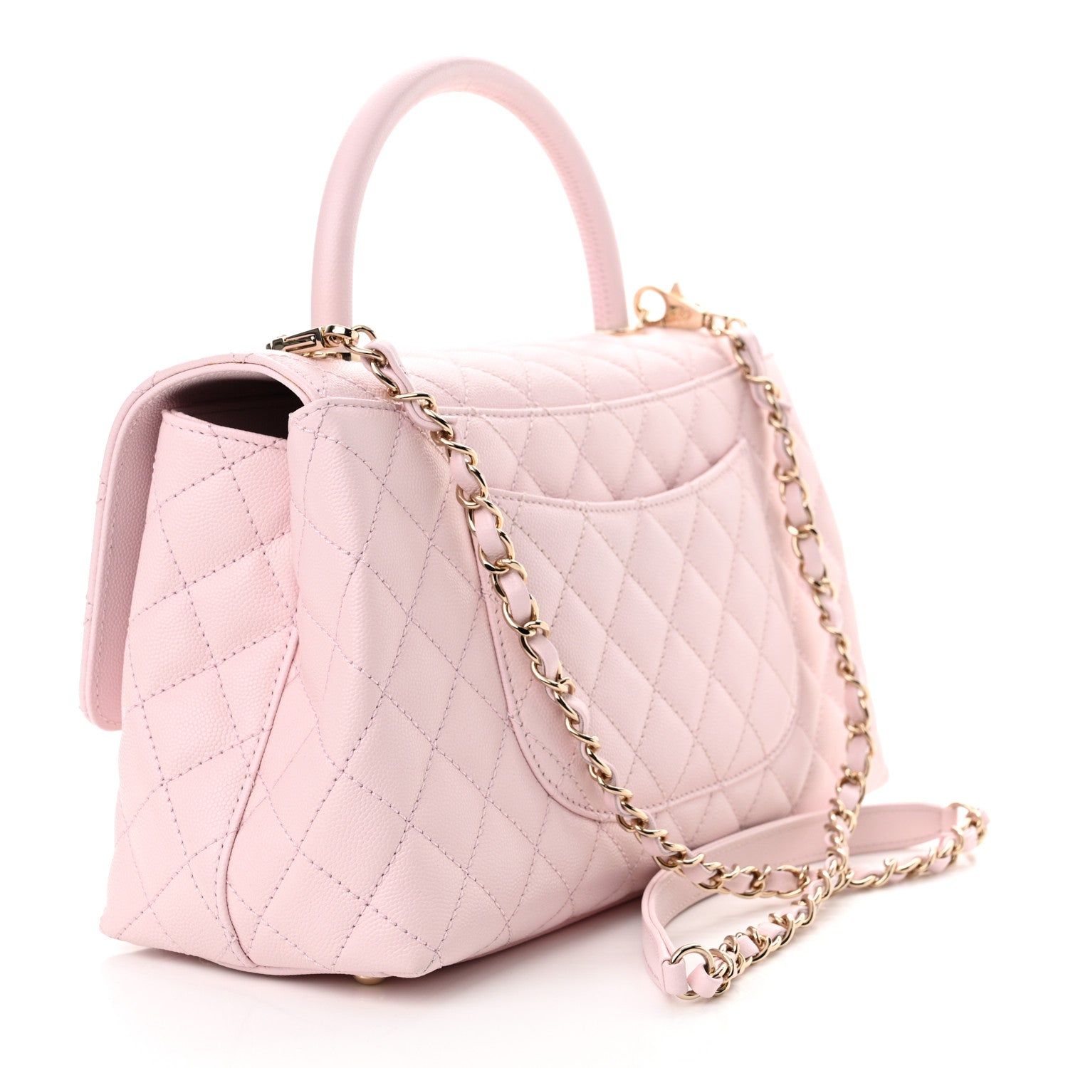 Chanel Caviar Quilted Small Coco Handle Flap Light Pink 3 of 12