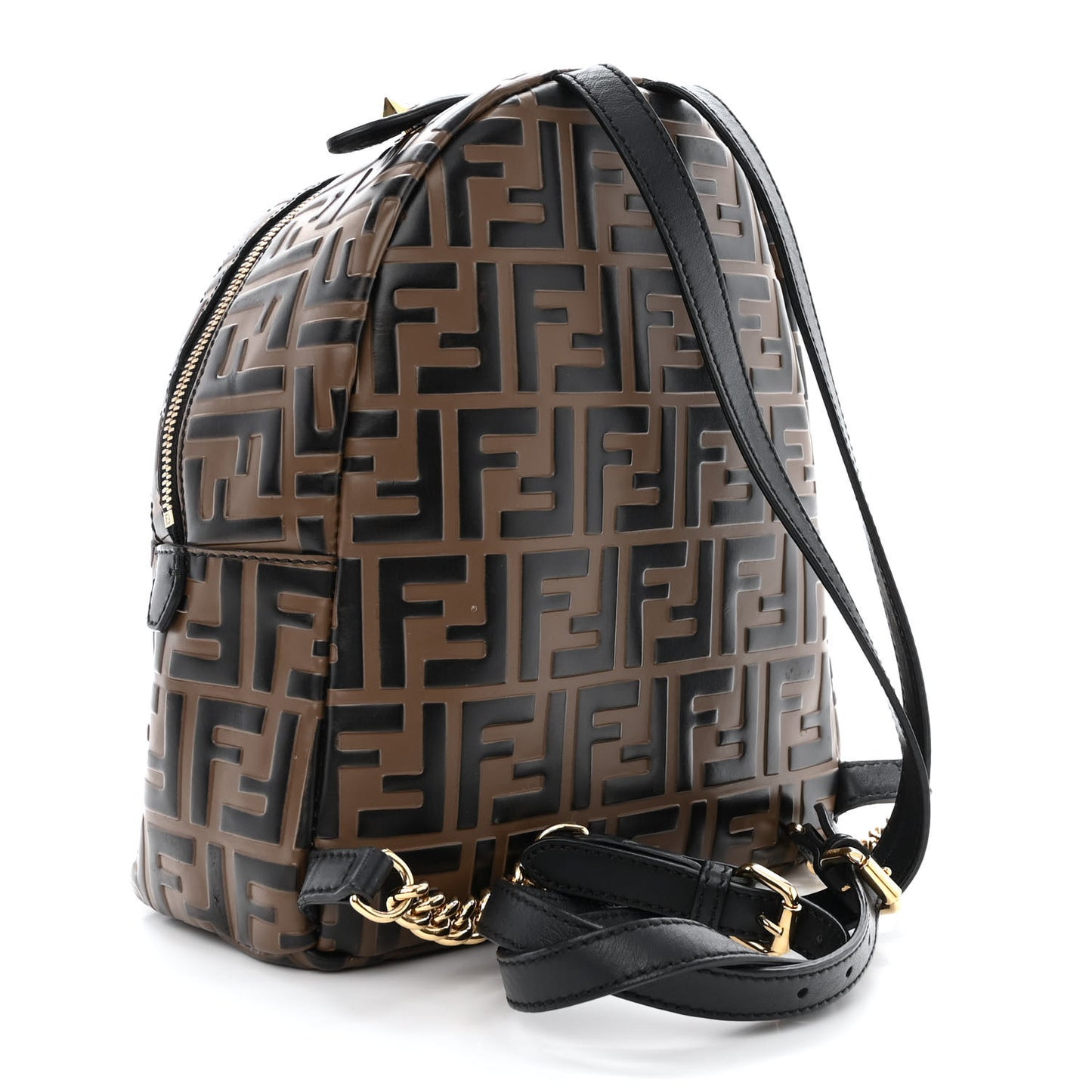Vitello Bi-Color FF 1974 Embossed Mini Backpack Maya Black