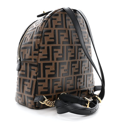 Fendi Vitello Bi-Color FF 1974 Embossed Mini Backpack Maya Black 3 of 10