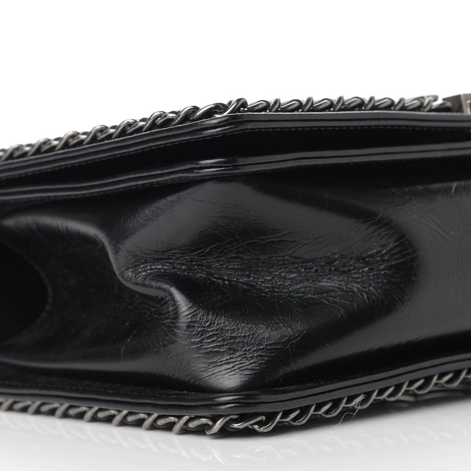 Chanel Glazed Calfskin Quilted Medium Boy Chained Flap Black 8 of 9
