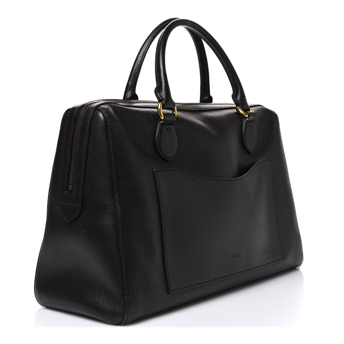 Gucci Calfskin Vintage Web Medium Satchel Dark Brown 3 of 10