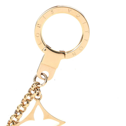 Louis Vuitton Brass Enamel Fleur De Monogram Bag Charm Chain Gold 4 of 6