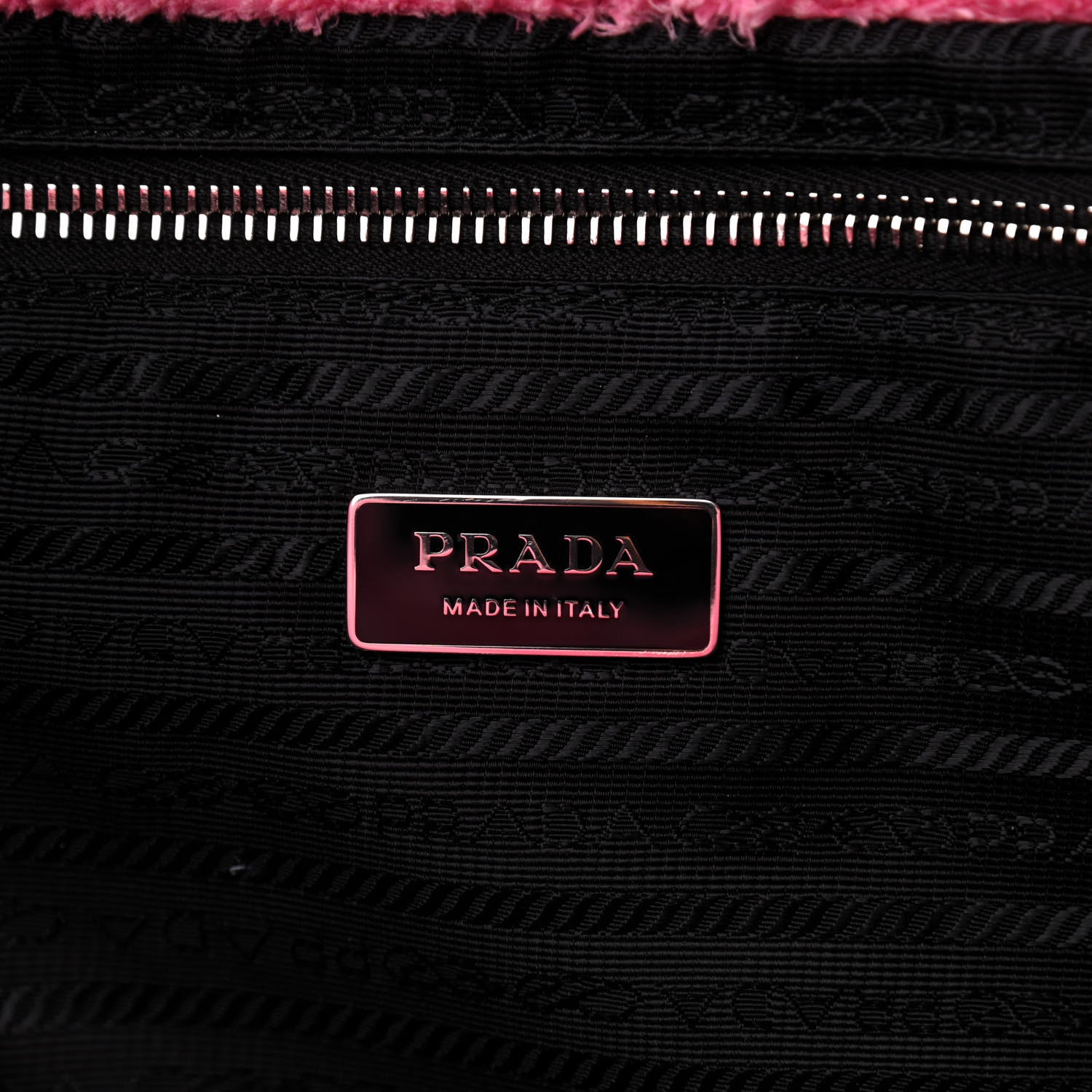 Prada Terry Cloth Tote Bag Petalo Black 6 of 9