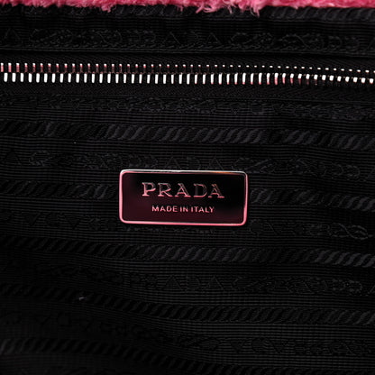 Prada Terry Cloth Tote Bag Petalo Black 6 of 9