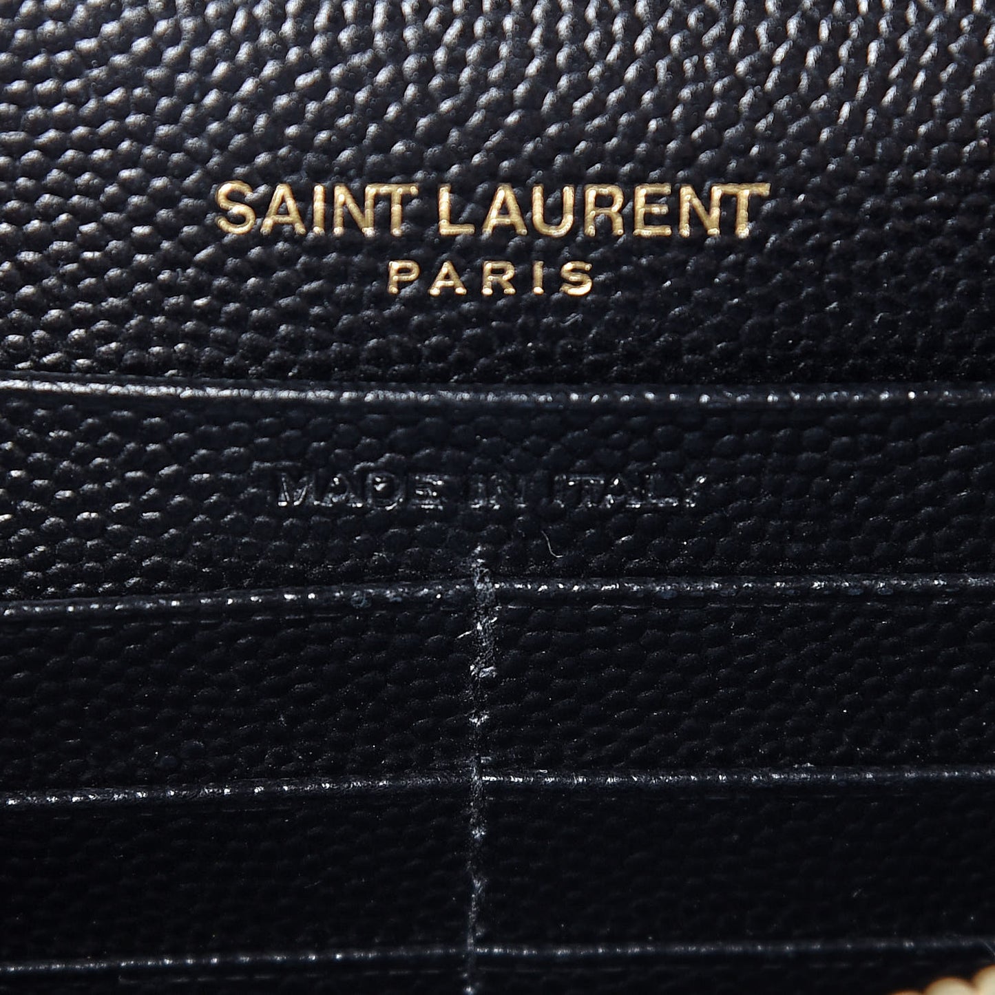Grain De Poudre Matelasse Chevron Monogram Envelope Chain Wallet Black