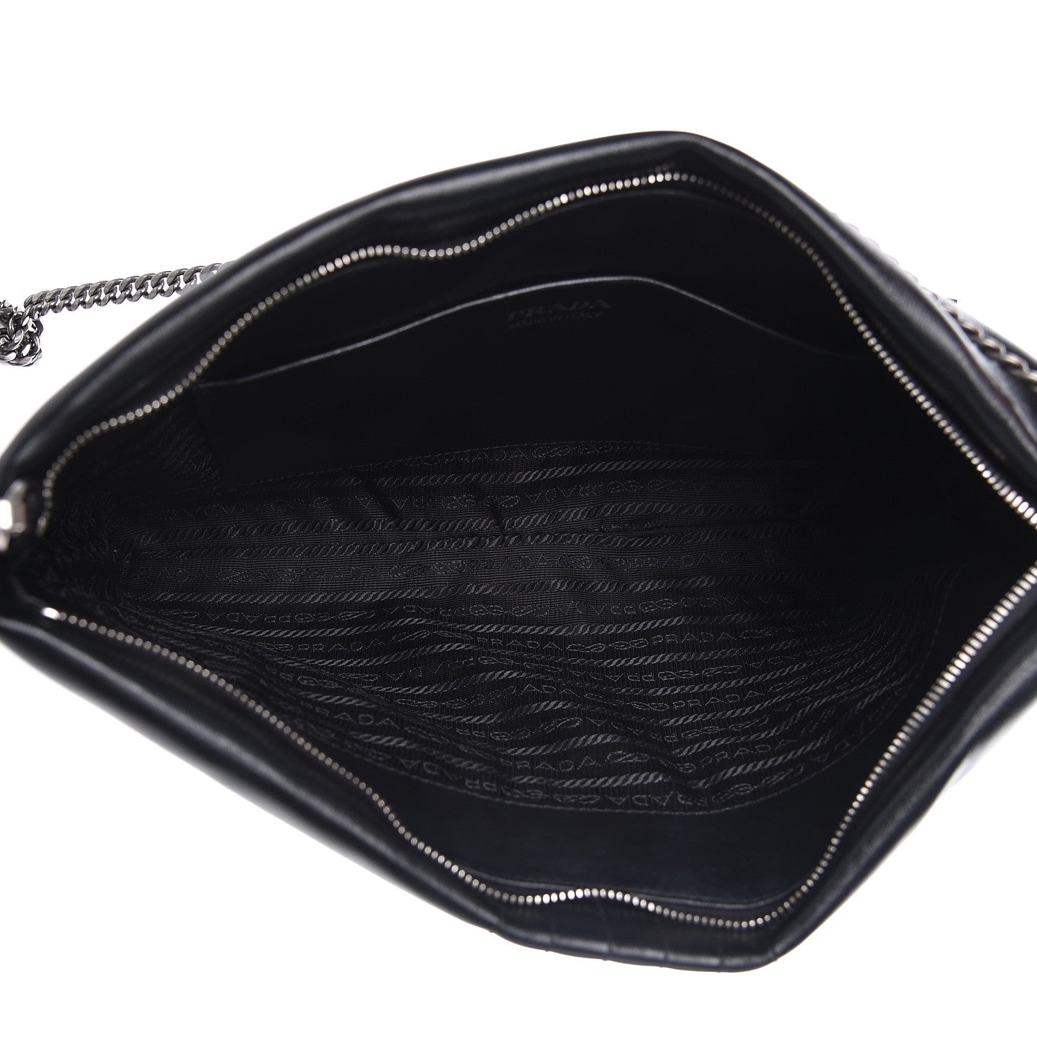Prada Soft Calfskin Impunture Diagramme Clutch Black 5 of 9