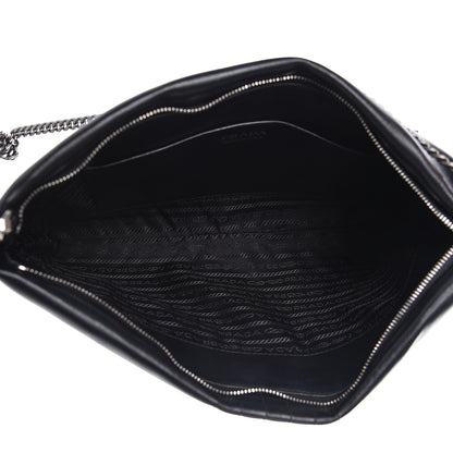 Prada Soft Calfskin Impunture Diagramme Clutch Black 5 of 9