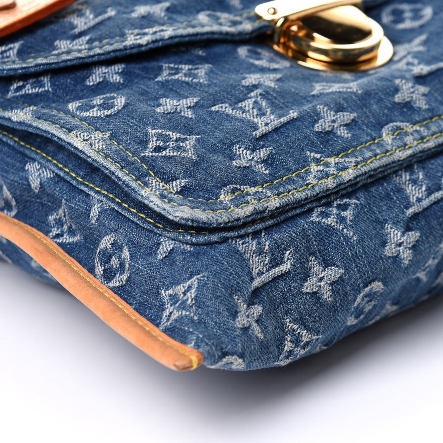 Monogram Denim Sac Plat Blue