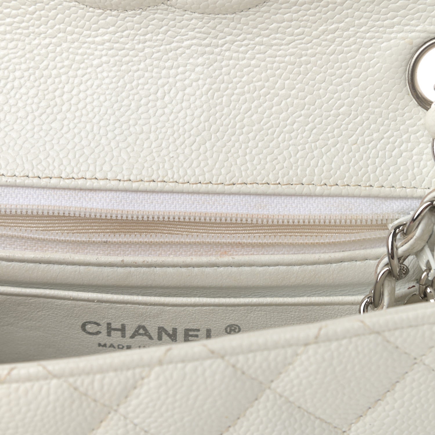 Chanel Caviar Quilted Mini Square Flap White 16 of 18