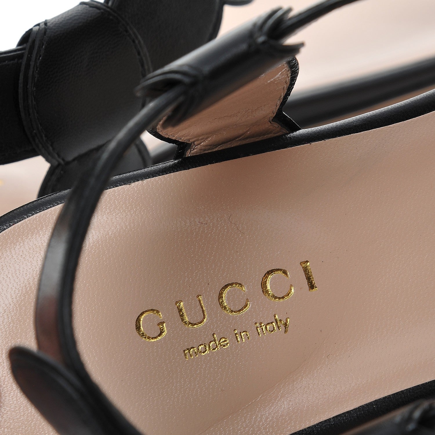 Gucci Nappa Willow Pearl Thong Sandals 35 Black 6 of 8