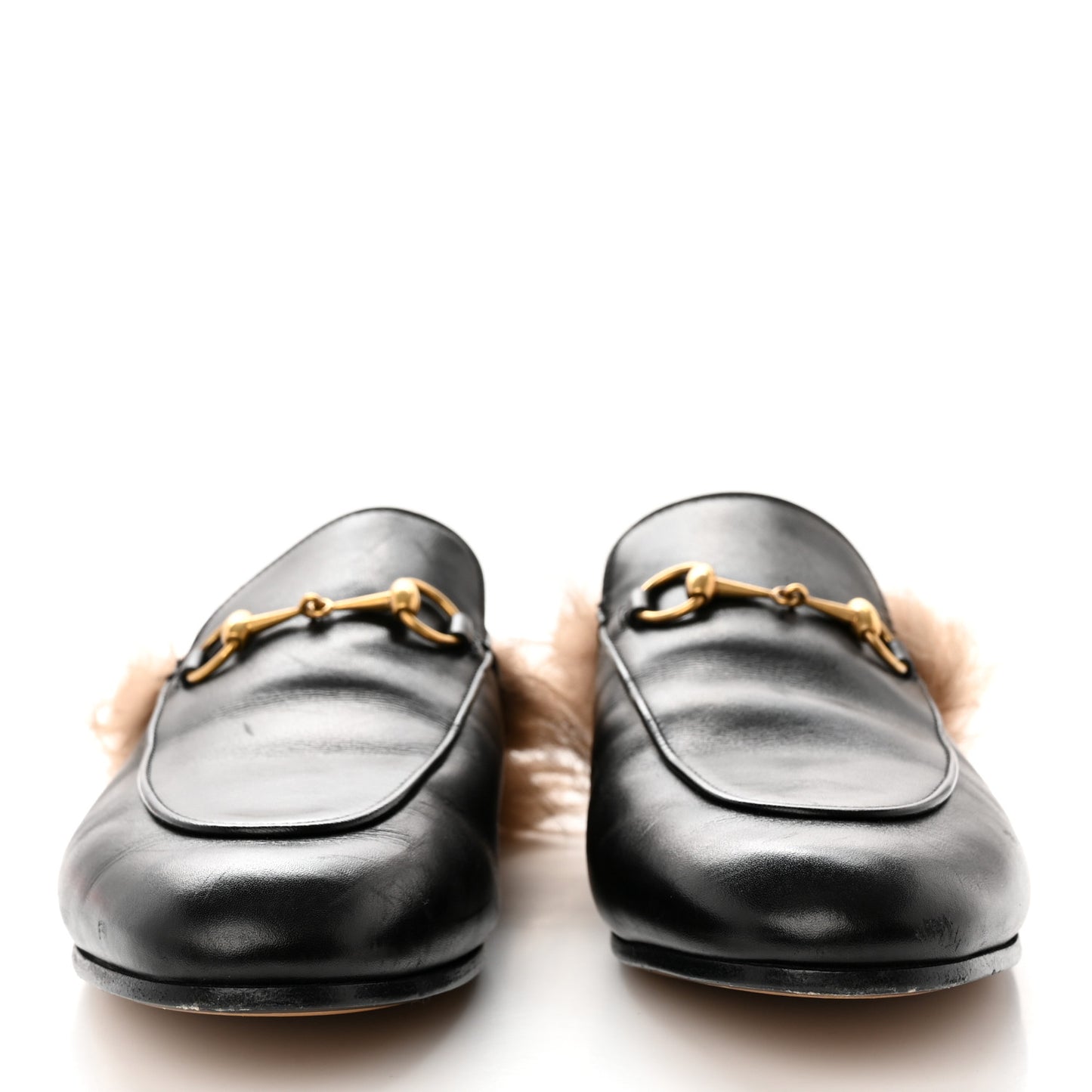 Calfskin Fur Womens Princetown Slippers 39 Black