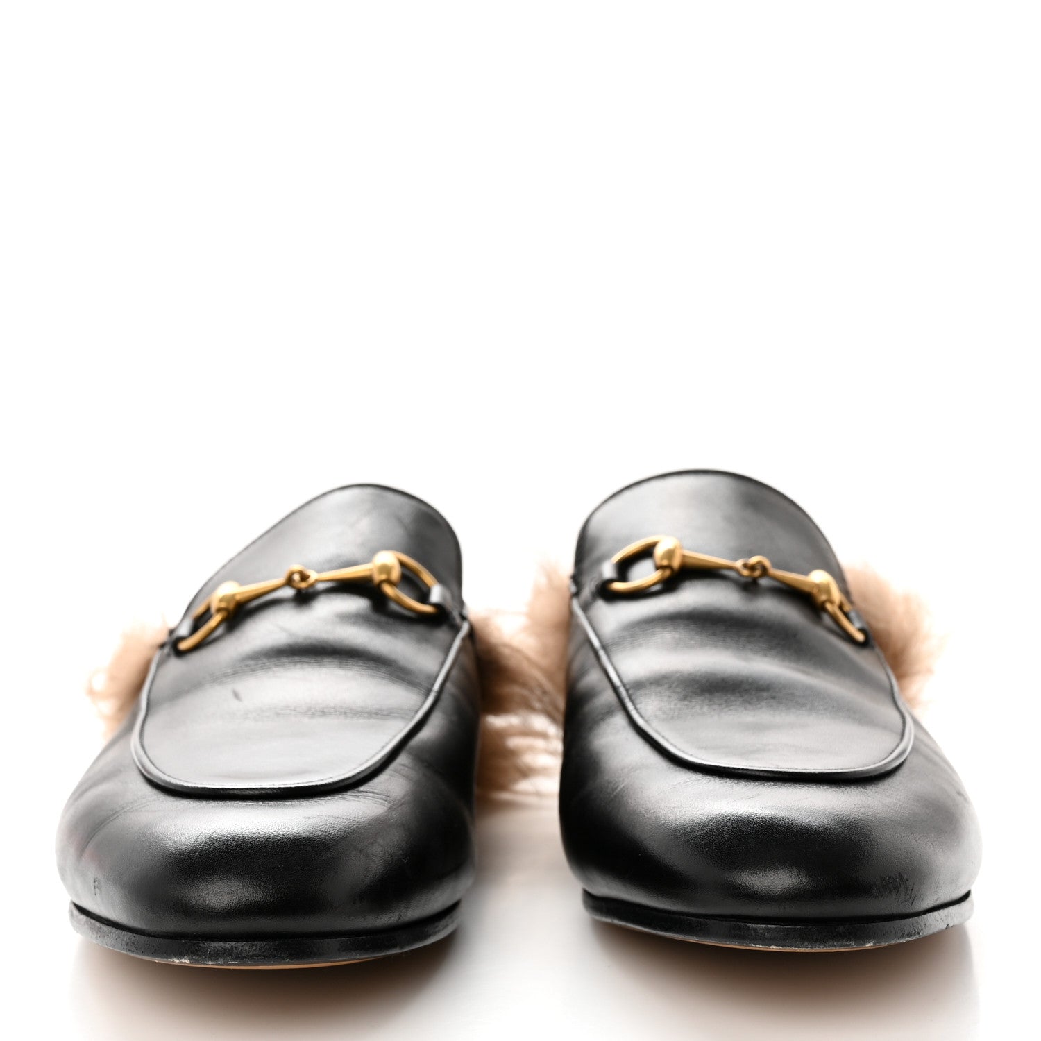 Gucci Calfskin Fur Womens Princetown Slippers 39 Black 2 of 11