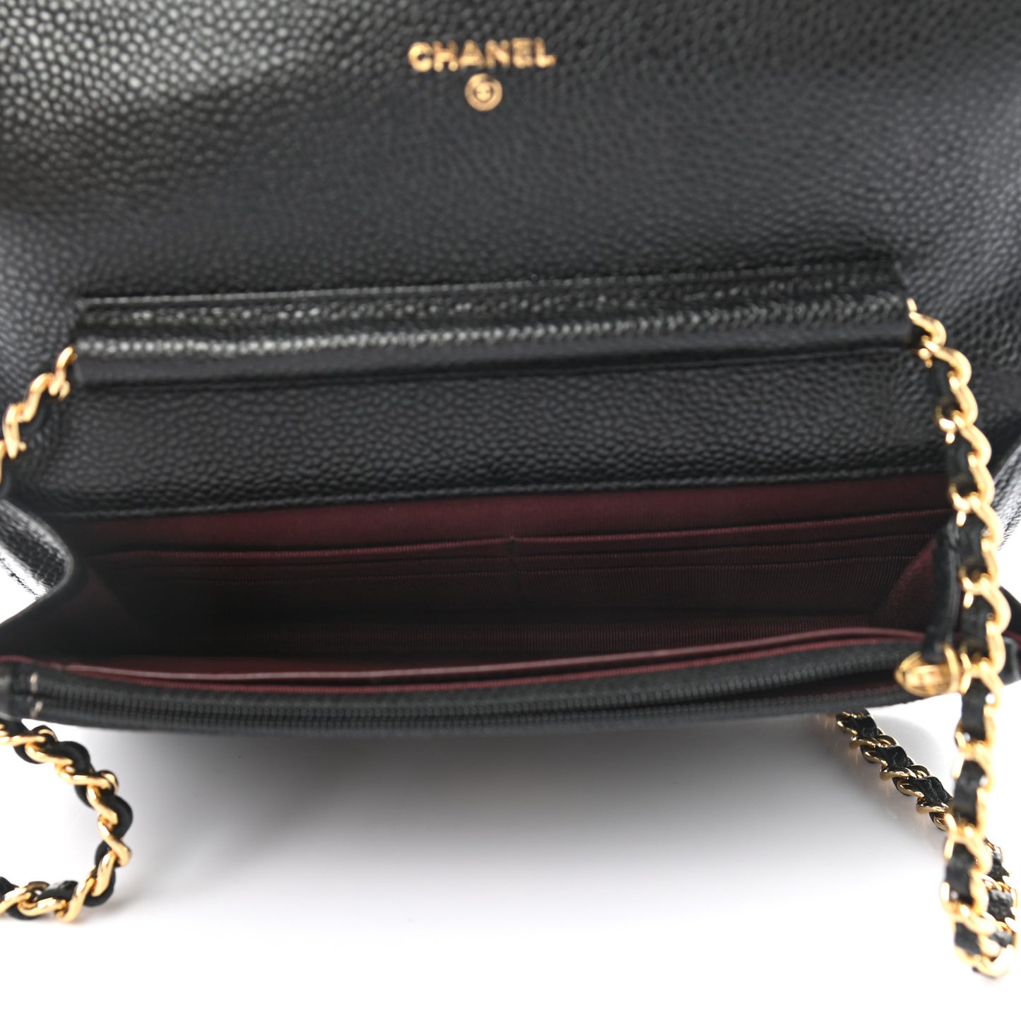 Caviar Quilted Wallet On Chain WOC Black