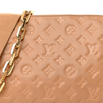 Louis Vuitton Lambskin Embossed Monogram Coussin PM Camel 7 of 10