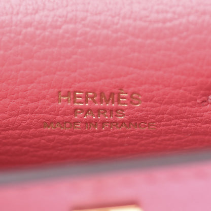 Hermes Tadelakt Mini Kelly Twilly Bag Charm Rose Lipstick 3 of 4