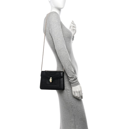 Bulgari Calfskin Small Serpenti Forever Snake Strap Crossbody Bag Black 2 of 10