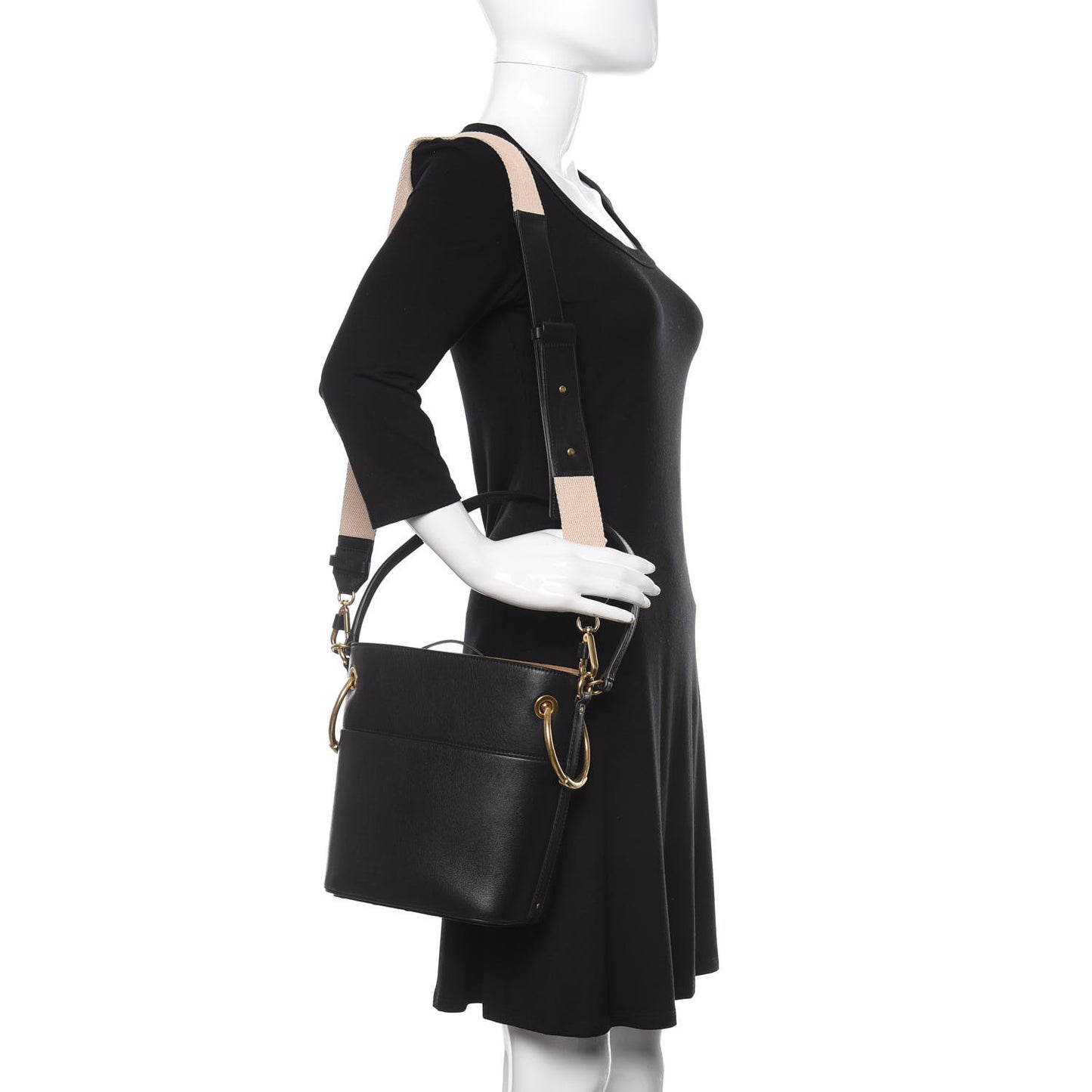 Smooth Calfskin Small Roy Bucket Bag Black