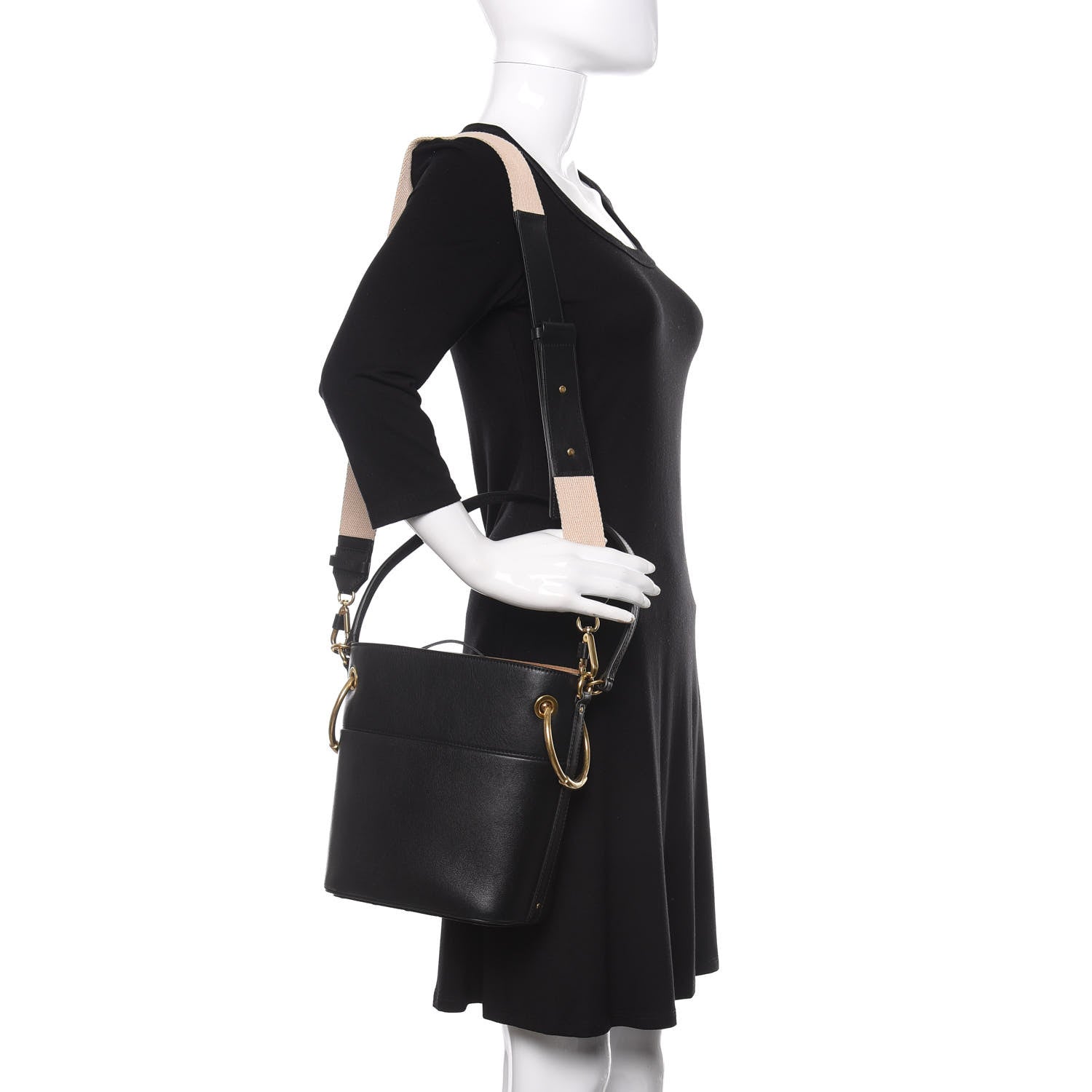 Chloe Smooth Calfskin Small Roy Bucket Bag Black 2 of 12