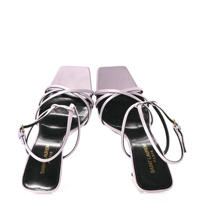 Saint Laurent Crepe Satin Baliqua 105 Ankle Strap Sandals 38.5 Poly Grey 2 of 9