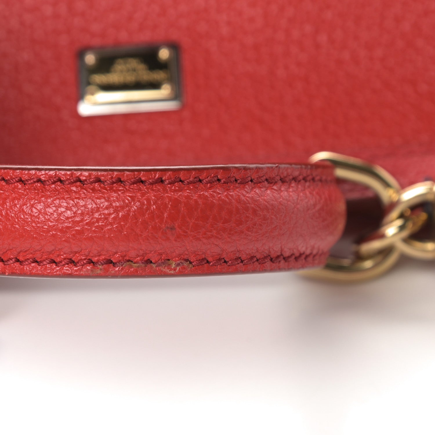 Dolce & Gabbana Calfskin Embellished Medium Miss Sicily Satchel Red 14 of 15