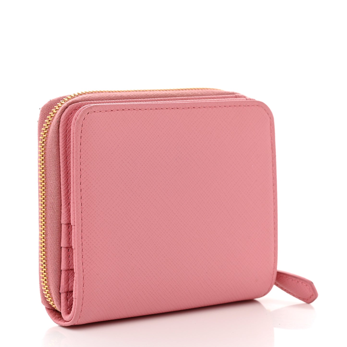 Saffiano Triangle Compact Zip Around Walle Petalo