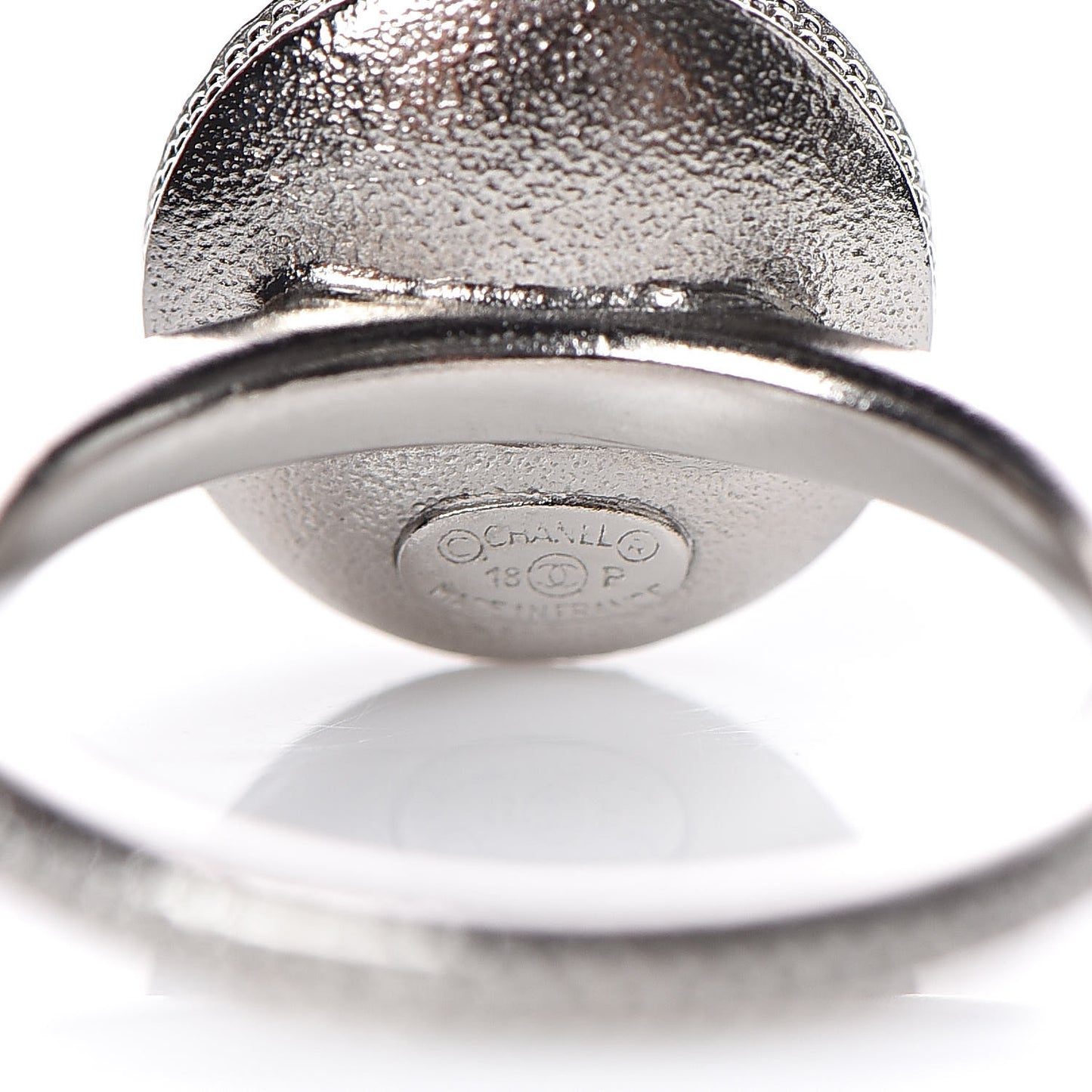Pearl Crystal CC Ring 6 Silver