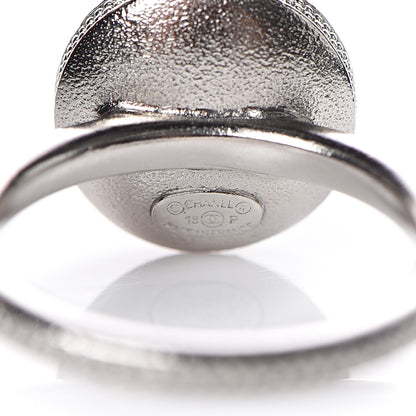 Chanel Pearl Crystal CC Ring 6 Silver 5 of 5