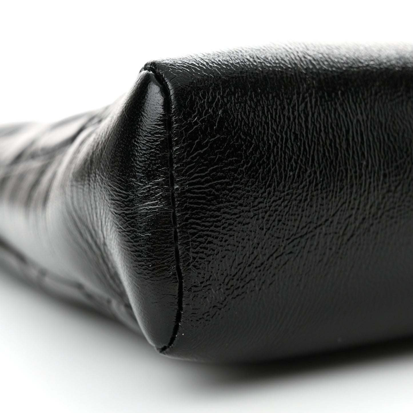 Shiny Lambskin Quilted Mini 31 Shopping Bag Black