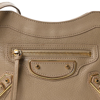 Balenciaga Chevre Gold Metallic Edge Hardware Hip Beige Latte 8 of 11