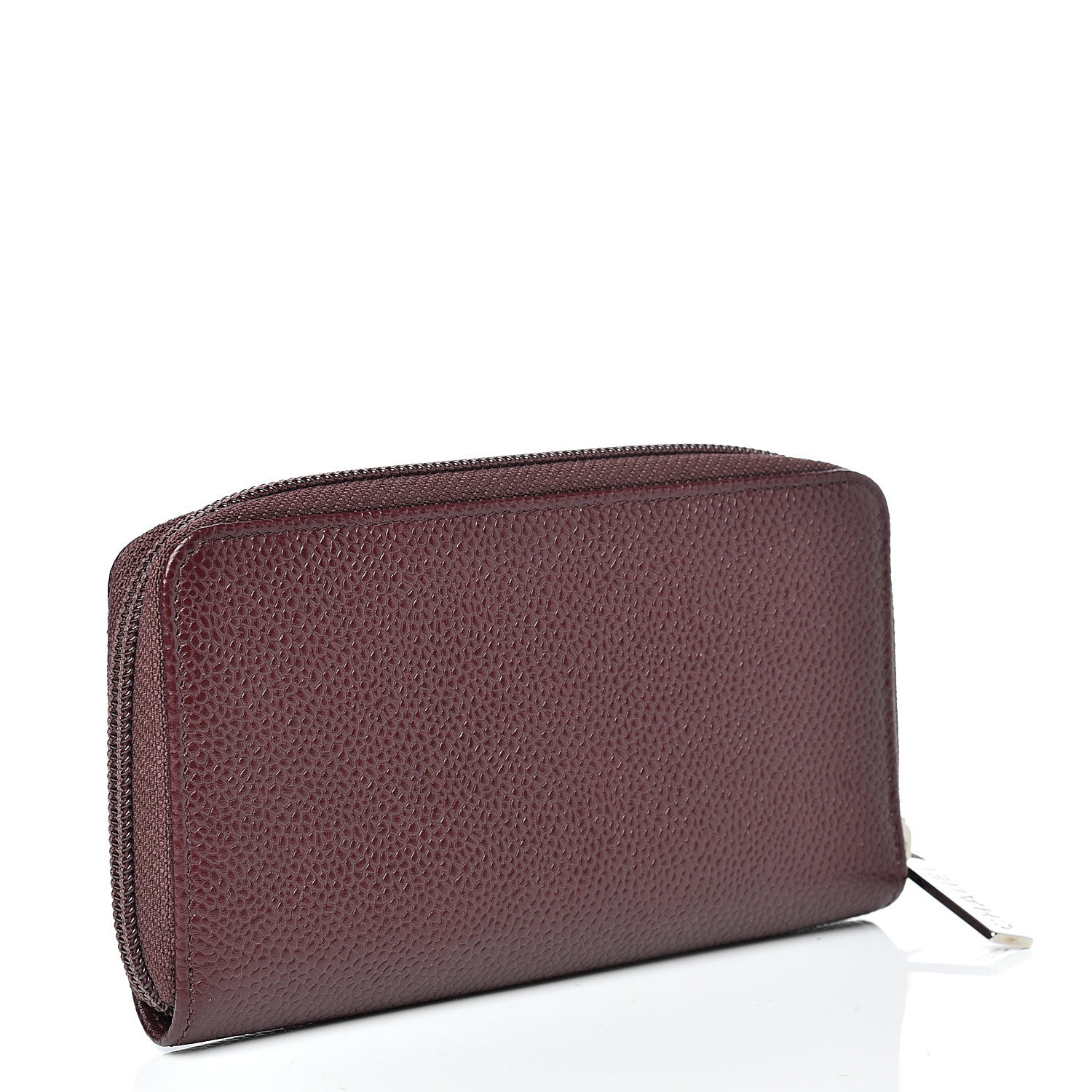 Chanel Caviar Small Timeless Zip Around Wallet Burgundy 2 of 9