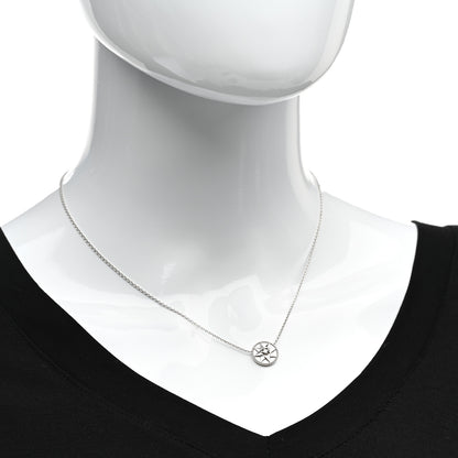 Christian Dior 18K White Gold Diamond Mother of Pearl Rose Des Vents Necklace 2 of 5
