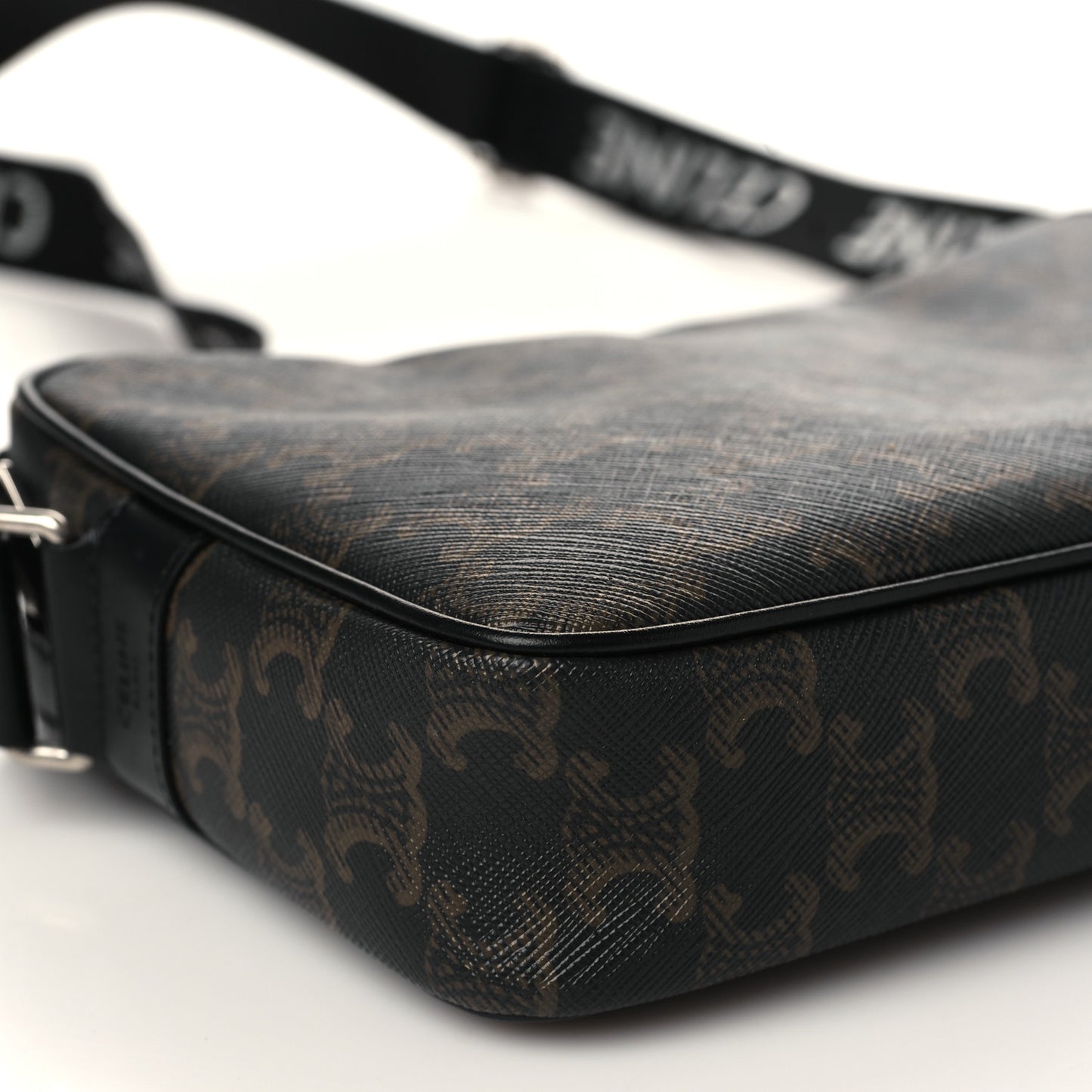 Triomphe Canvas Medium Horizontal Messenger Bag Black