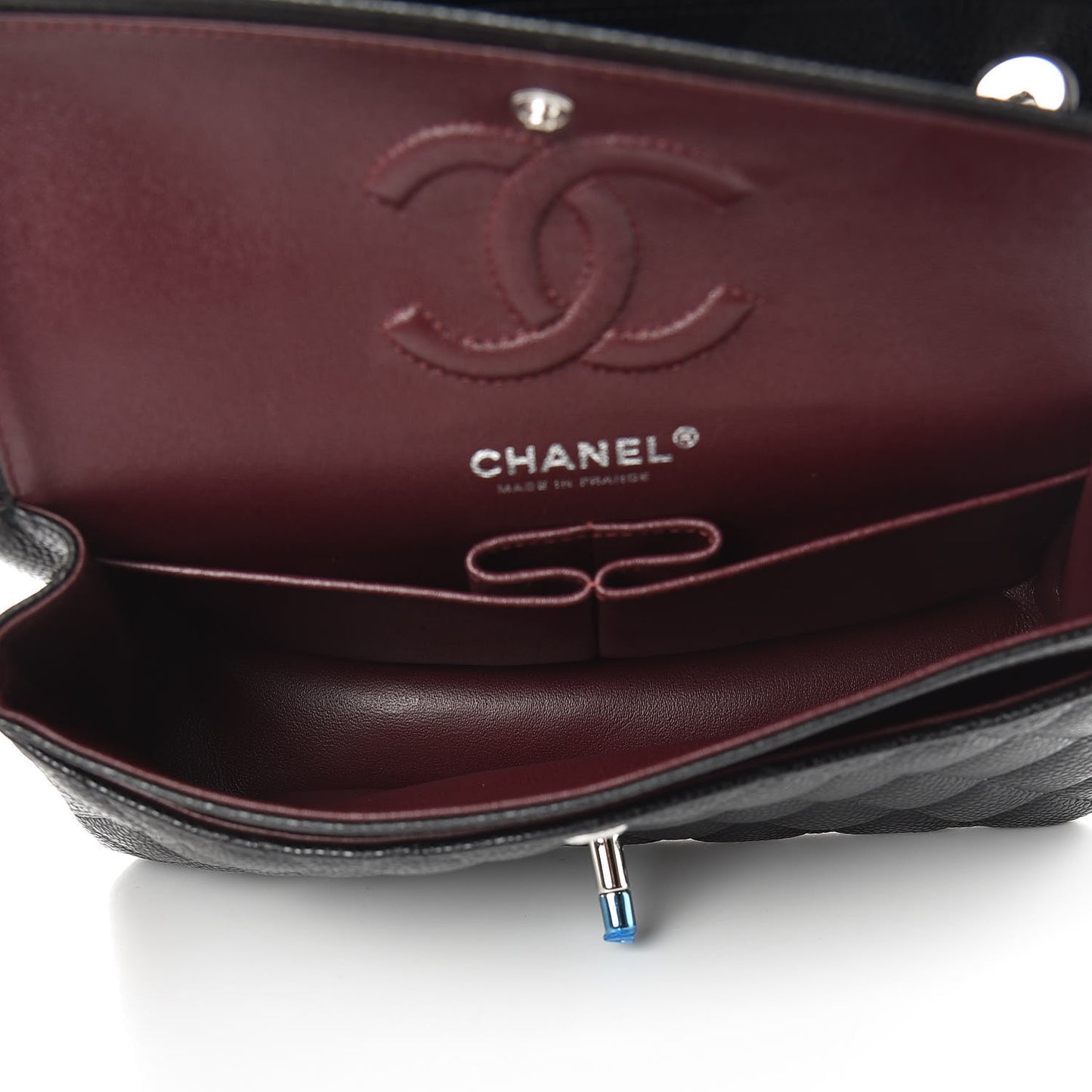 Caviar Quilted Small Double Flap Black