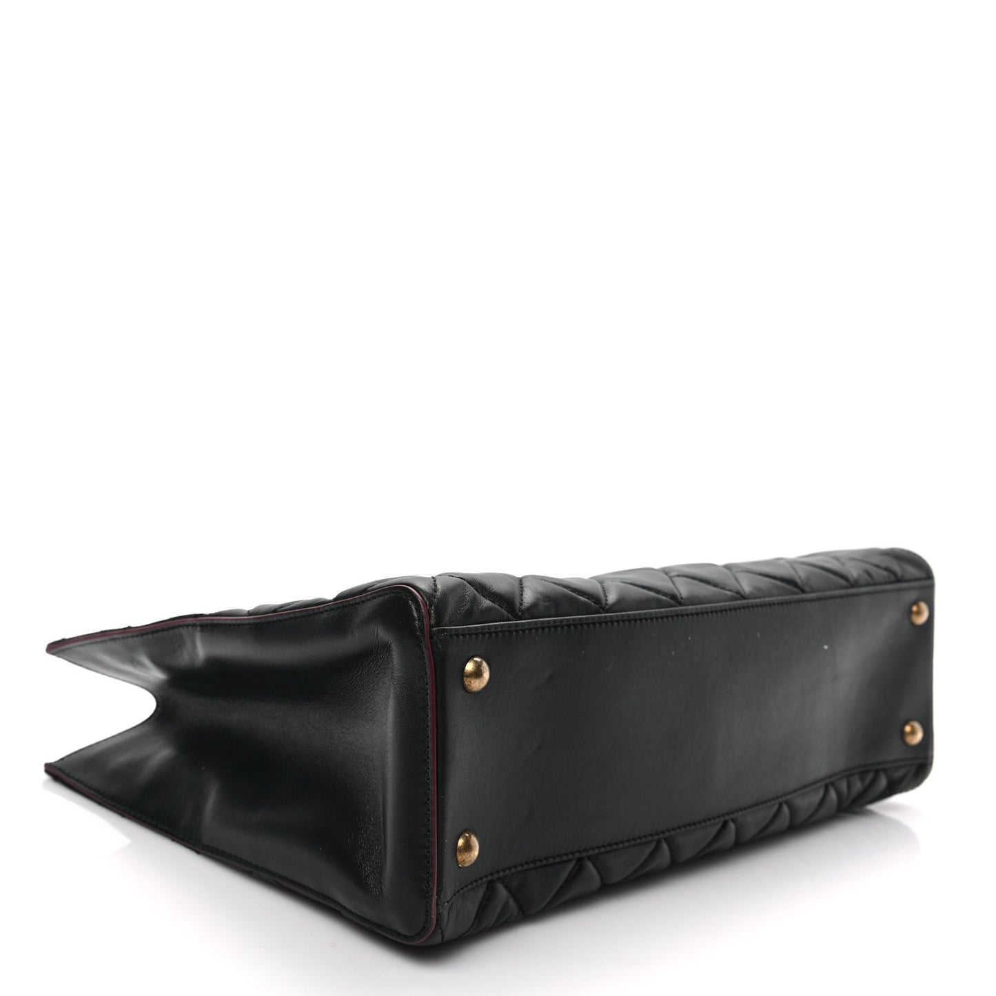 Calfskin Quilted Perfect Edge Tote Black