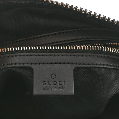 Gucci GG Supreme Monogram Appia Calfskin Web Flat Messenger Bag Black Grey 6 of 10