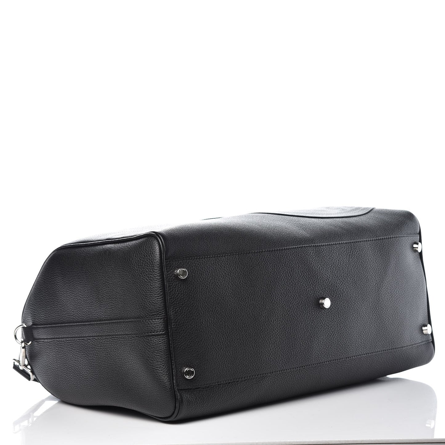 Cuoio Romano Selleria Fendi Stamp Patch Holdall Bag Black Grigio