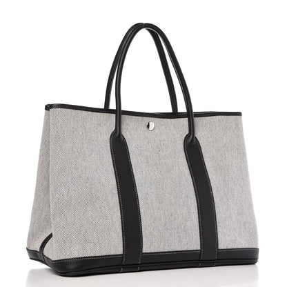 Hermes Buffle Skipper Toile Garden Party 36 MM Tote Black 3 of 8