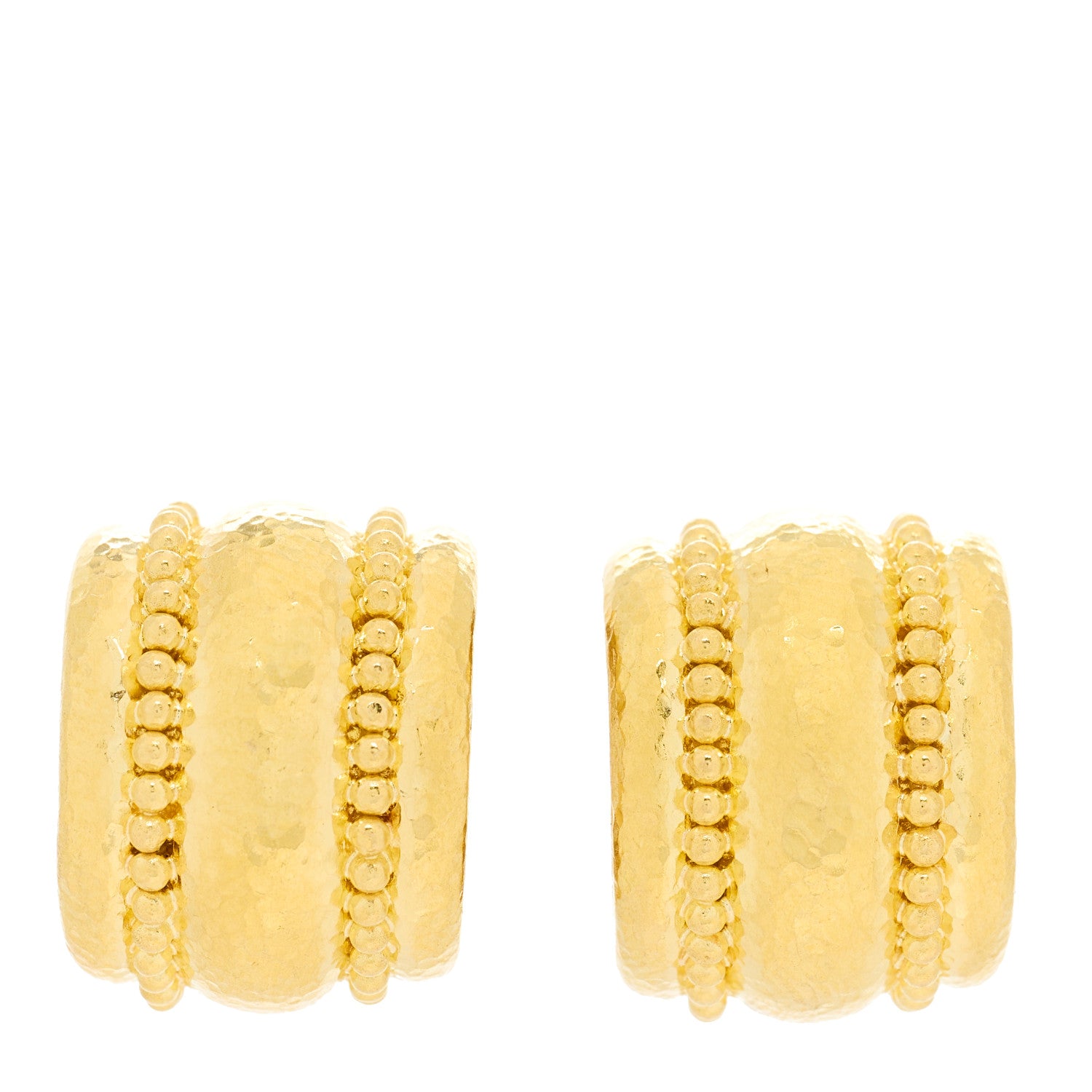 Elizabeth Locke 19K Yellow Gold Granulated Amalfi Hoop Earrings 1 of 3