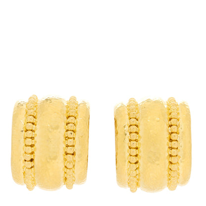 Elizabeth Locke 19K Yellow Gold Granulated Amalfi Hoop Earrings 1 of 3