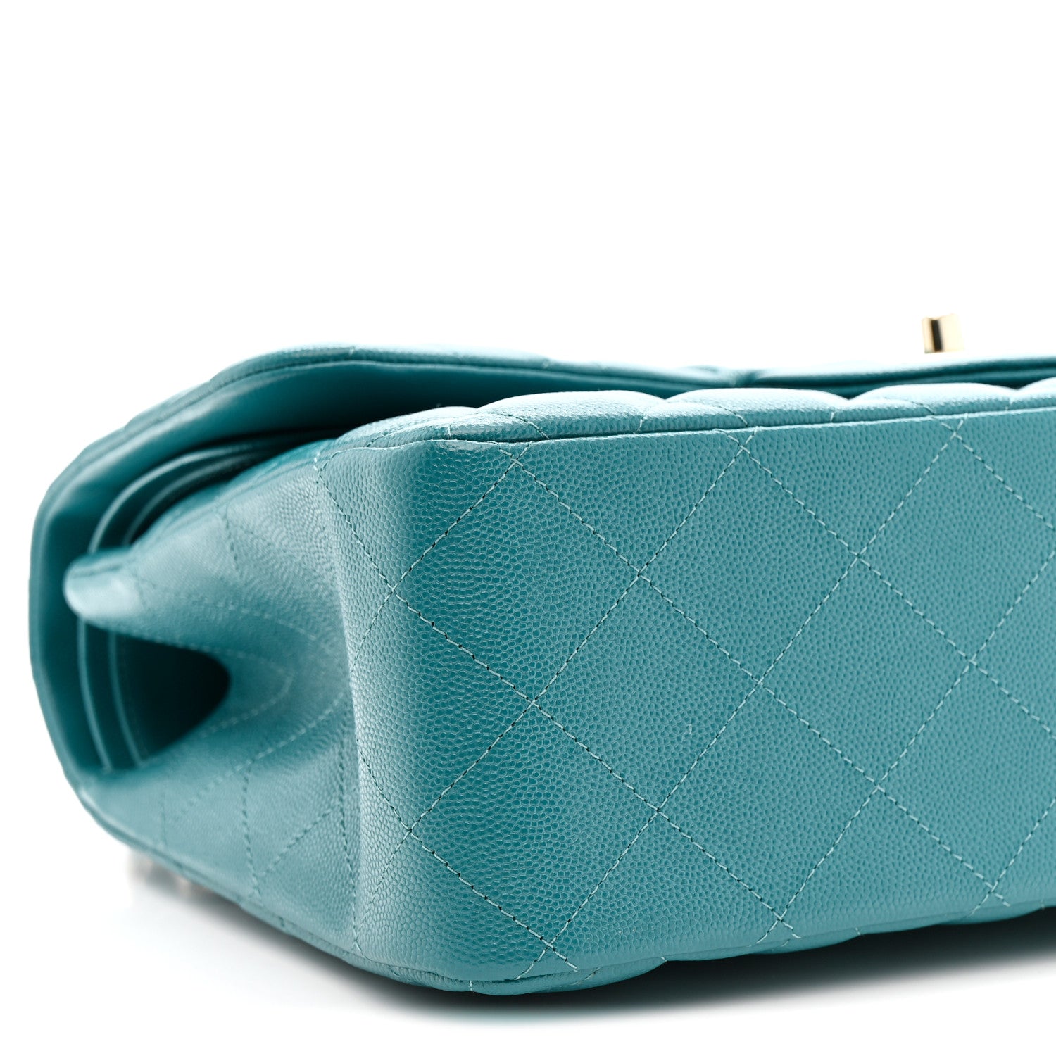 Chanel Caviar Quilted Jumbo Double Flap Green 9 of 11