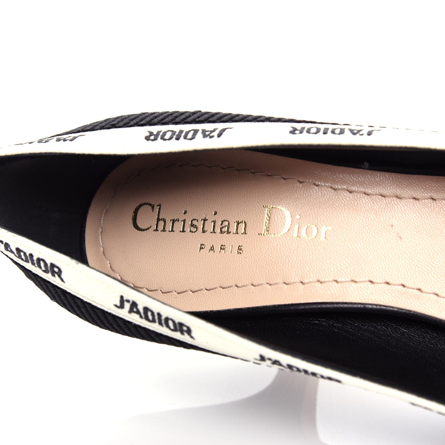 Technical Canvas Ribbon Embroidered J'Adior 65mm Pumps 36.5 Black